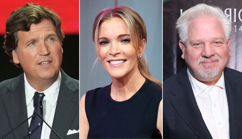 Tucker Carlson, Megyn Kelly and Glenn Beck among conservatives who will help complete Charlie Kirk’s college tour