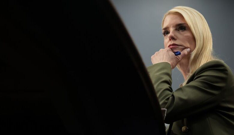 Trump calls on Attorney General Bondi to use power of the Justice Department more aggressively