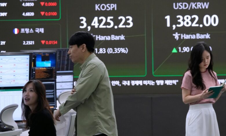 Asian shares climb after US stocks remained near record levels following rate cut