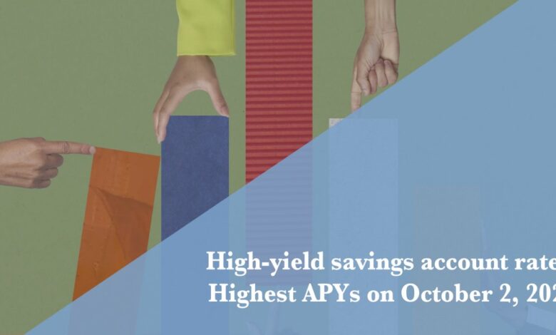 Best high-yield savings account rates Oct. 2, 2025