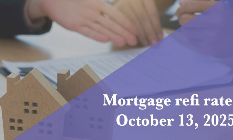 Current refi mortgage rates report for Oct. 13, 2025