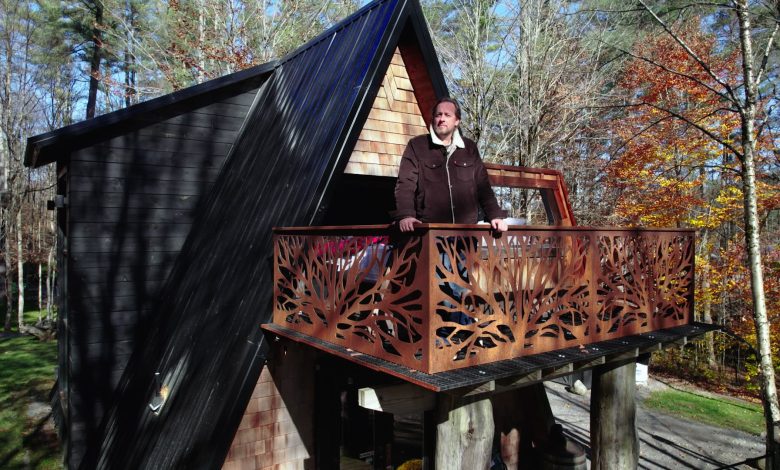 He bought 5 acres of land for ,000, built 3 cabin rentals