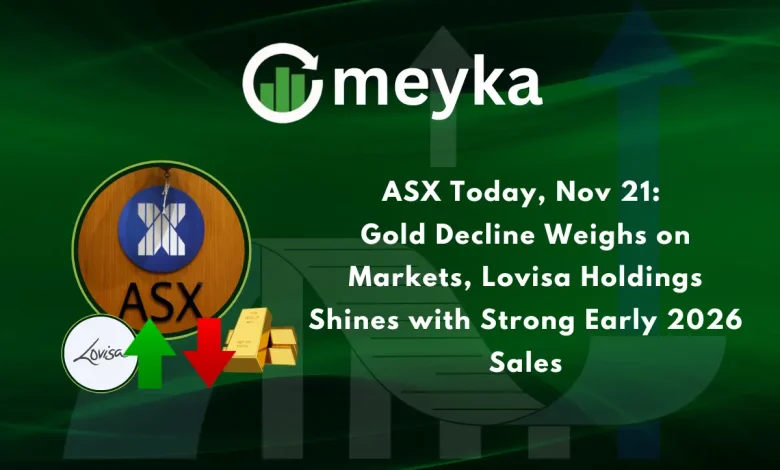 ASX Today, Nov 21: Gold Decline Weighs on Markets, Lovisa Holdings Shines with Strong Early 2026 Sales