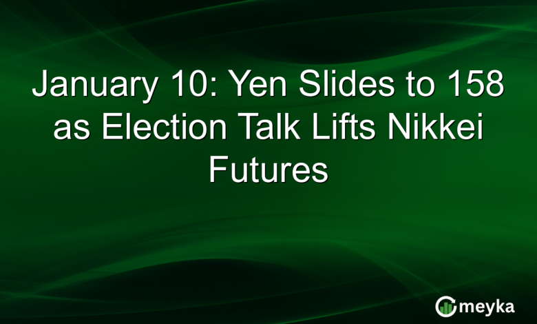 January 10: Yen Slides to 158 as Election Talk Lifts Nikkei Futures
