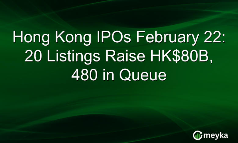 Hong Kong IPOs February 22: 20 Listings Raise HKB, 480 in Queue