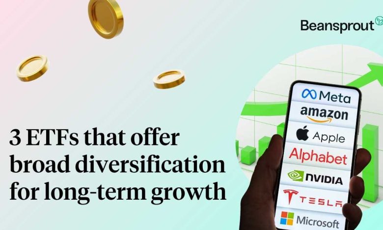 3 ETFs that offer broad diversification for long term growth 3 ETFs that offer broad diversification for long term growth