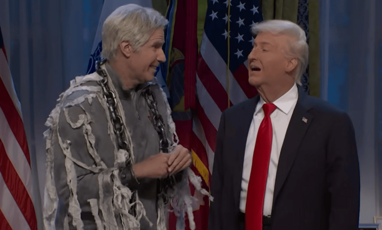 Jeffrey Epstein ‘Ghost’ Shows Donald Trump the ‘Future’ on ‘SNL’