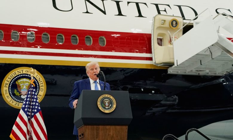 Trump unveils the new Air Force One, a converted Qatari jet