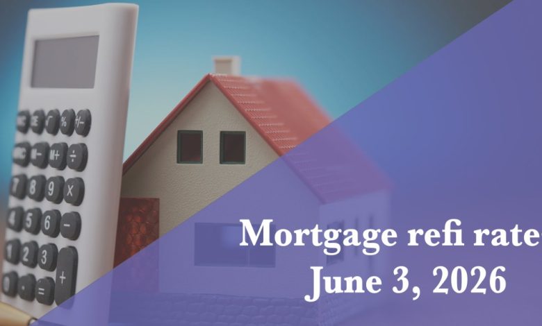 Current refi mortgage rates report for June 3, 2026